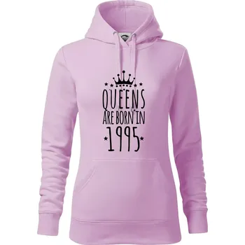 Dámská mikina Queens are born in 1995 - Mikina dámská Cape s kapucí - S ( Orchid )
