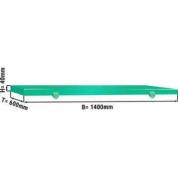 Kuchyňské prkénko G.Gastro Commercial Prep Table Cutting Board 1400×600×40 mm – HACCP - Green - PE500 Plastic - 4 Stoppers