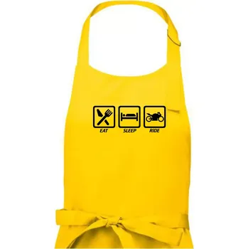 Kuchyňská zástěra Eat sleep ride - silnice - Dámská zástěra na vaření - Univerzální velikost ( Žlutá )