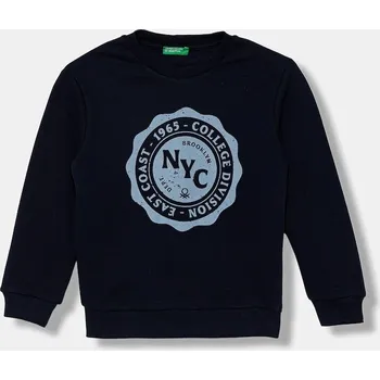 Chlapecká mikina Dětská bavlněná mikina United Colors of Benetton 3J68G10KN.P.seasonal námořnická modř 59X, vel. 104