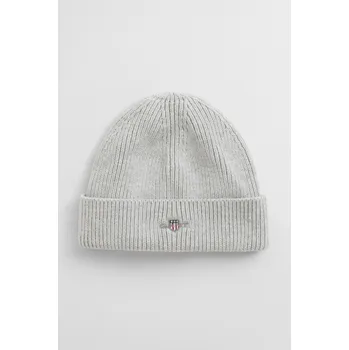 Kšiltovka ČEPICE 7-16 LET GANT SHIELD COTTON BEANIE LIGHT GREY MELANGE