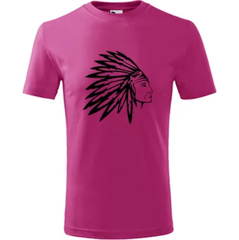 Purpurové dětské tričko indián - barva purpurová - velikost 10let