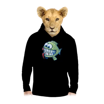 Chlapecká mikina Bastard Hladová rybka dětská mikina klokanka Black