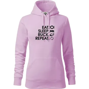 Dámská mikina Eat sleep Rugby - Mikina dámská Cape s kapucí - M ( Orchid )