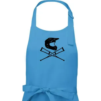 Kuchyňská zástěra Cross helma / berle - Pánská zástěra na vaření - Univerzální velikost ( Světlý tyrkys )