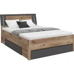 Postel 140 Saturn - Black Red White - BRW Tmavý dub Flagstaff / Grafit 145x97 cm