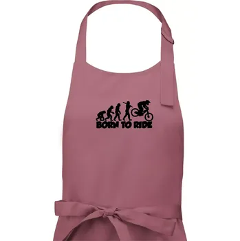 Kuchyňská zástěra Evoluce Born to ride - Dámská zástěra na vaření - Univerzální velikost ( Starorůžová )