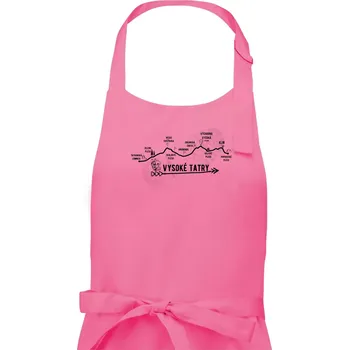 Kuchyňská zástěra Vysoké Tatry - profil cesty - Pánská zástěra na vaření - Univerzální velikost ( Růžová )