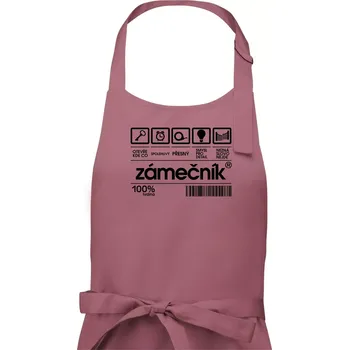 Kuchyňská zástěra Čárový kód - zámečník - Pánská zástěra na vaření - Univerzální velikost ( Starorůžová )