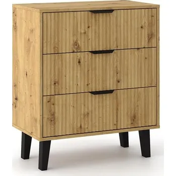 Komoda MrHome Komoda SCANDI – dub artisan, 3 zásuvky, vysoké nohy