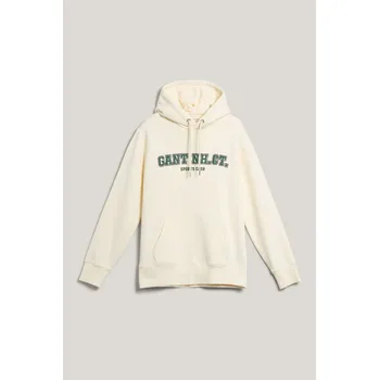Pánská mikina MIKINA GANT GRAPHIC SWEAT HOODIE CREAM
