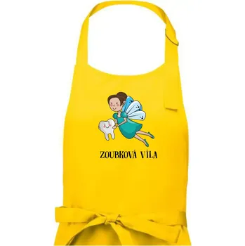 Kuchyňská zástěra Zoubková víla - Dámská zástěra na vaření - Univerzální velikost ( Žlutá )