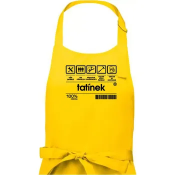 Kuchyňská zástěra Čárový kód Tatínek - Pánská zástěra na vaření - Univerzální velikost ( Žlutá )