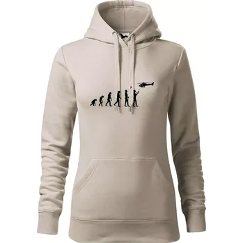 Dámská mikina Evoluce modeláře - Mikina dámská Cape s kapucí - L ( Ledově šedá )