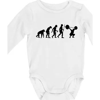 Dětská móda Evolution fitness - Body kojenecké s dlouhým rukávem - Dlouhý r. do 3 měs ( Bílá )