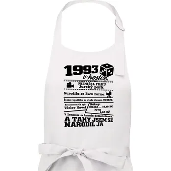 Kuchyňská zástěra 1993 v kostce - Pánská zástěra na vaření - Univerzální velikost ( Bílá )