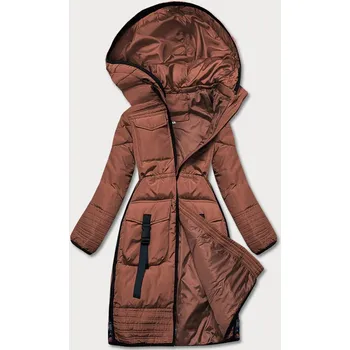Hnědá dámská vypasovaná zimní bunda (h-1071-79) odstíny hnědé S (36)