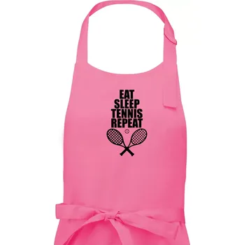 Kuchyňská zástěra Eat sleep tennis - Pánská zástěra na vaření - Univerzální velikost ( Růžová )