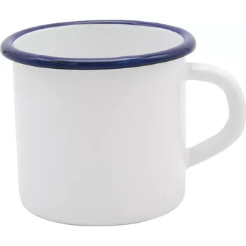Hrnek smaltovaný 350 ml, bílý/modrý