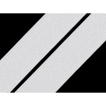 Textilní guma Pruženka hladká šíře 20 mm - bílá - 1m