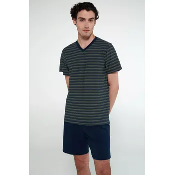 Pánské pyžamo Vamp - Pyžamo s krátkými rukávy 20682 - Vamp blue oxford xl