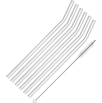 Brčka skleněná Westmark, sada 6 ks, včetně kartáčku, zahnutá