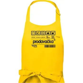 Kuchyňská zástěra Čárový kód - Prodavačka - Dámská zástěra na vaření - Univerzální velikost ( Žlutá )