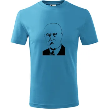 Chlapecké oblečení Tyrkysové dětské tričko Tomáš Garrigue Masaryk - barva tyrkysová - velikost 6let
