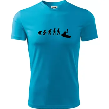 Pánské tričko Evoluce kajak - Pánské triko Fantasy sportovní (dresovina) - 3XL ( Světlý tyrkys )