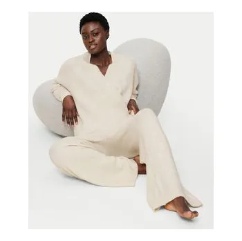 Dámské kalhoty Triumph Kalhoty z materiálu Amourette Cozy 10225058 Écru Regular Fit 38