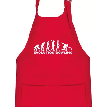 Kuchyňská zástěra Evoluce bowling - Dětská zástěra na vaření - Univerzální velikost ( Červená )