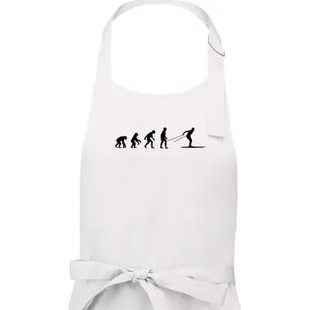 Kuchyňská zástěra Evoluce běhu - běžky - Pánská zástěra na vaření - Univerzální velikost ( Bílá )