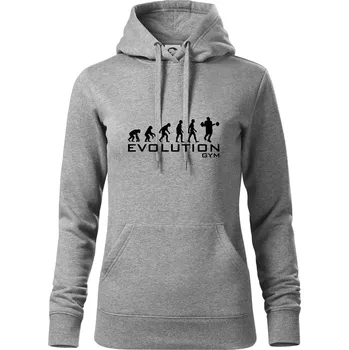 Dámská mikina Evoluce Gym - Mikina dámská Cape s kapucí - M ( Tmavě šedý melír )