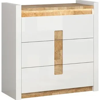 Komoda Komoda Alameda - Black Red White - BRW Bílý Lesk / Dub Westminster / Bílý Lesk 97x96.5 cm