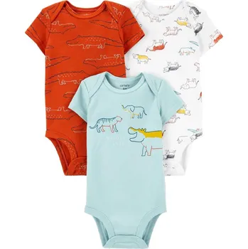 Kojenecký body CARTERS CARTER'S Body krátký rukáv Multicolor Dino chlapec 3ks NB/ vel. 56