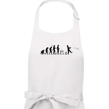 Kuchyňská zástěra Evoluce Zombie (Hana-creative) - Pánská zástěra na vaření - Univerzální velikost ( Bílá )