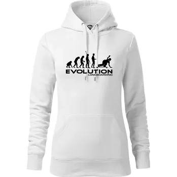 Dámská mikina Evoluce longboard - Mikina dámská Cape s kapucí - L ( Bílá )
