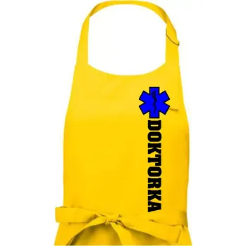 Kuchyňská zástěra Hvězda života - doktorka - Dámská zástěra na vaření - Univerzální velikost ( Žlutá )