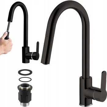 Vodovodní baterie Kuchyňská stojánková baterie Invena Elia černá