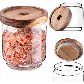 Dóza na potraviny NÁDOBA NA POTRAVINY SKLENĚNÁ SYPKÉ KOŘENÍ BYLINKY S VÍKEM ZAVAŘOVACÍ SKLENICE 450 ml