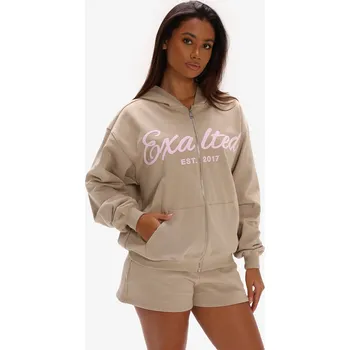 Pánská mikina Exalted Off-Duty Zip Oversized mikina - almond blush Velikost: XS