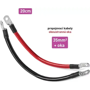 Napájecí kabel *Kabel propojovací s oky - 35mm², délka 20cm červený - 1ks (Kabel s průřezem 35mm². Pro propojení baterii je zapotřebí kabelů s vysokým průřezem. )