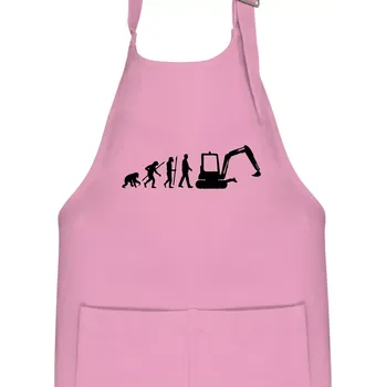 Kuchyňská zástěra Evoluce bagr malý - Dětská zástěra na vaření - Univerzální velikost ( Růžová )