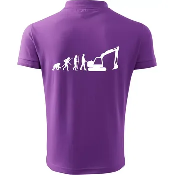 Pánská košile Evoluce bagr velký - Polokošile pánská Pique Polo 203 - XL ( Fialová )