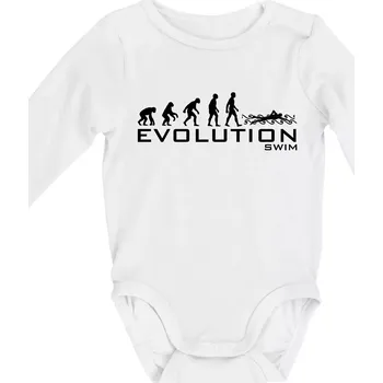 Evoluce Swim - Body kojenecké s dlouhým rukávem - Dlouhý r. 3-6 měs ( Bílá )