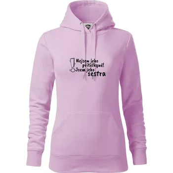Dámská mikina Nejsem jeho přítelkyně, jsem jeho sestra - Mikina dámská Cape s kapucí - XS ( Orchid )