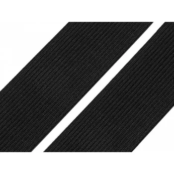 Textilie Pruženka hladká šíře 30 mm - černá - 1m