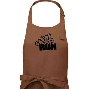 Kuchyňská zástěra Eat sleep run velké - Dámská zástěra na vaření - Univerzální velikost ( Kakaová )
