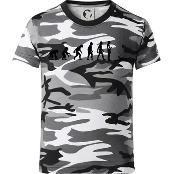 Chlapecké tričko Evoluce RC model auto - Dětské maskáčové triko - 134 cm/8 let ( Šedý maskáč )