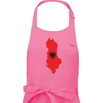 Kuchyňská zástěra Albánie mapa a znak - Dámská zástěra na vaření - Univerzální velikost ( Růžová )